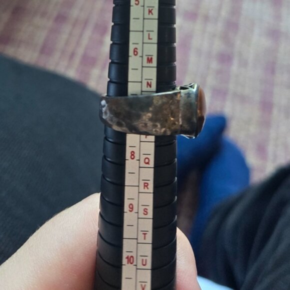 India 925 Hammered Silver Ring w/ Copper Accent Size 7 - Picture 7 of 7